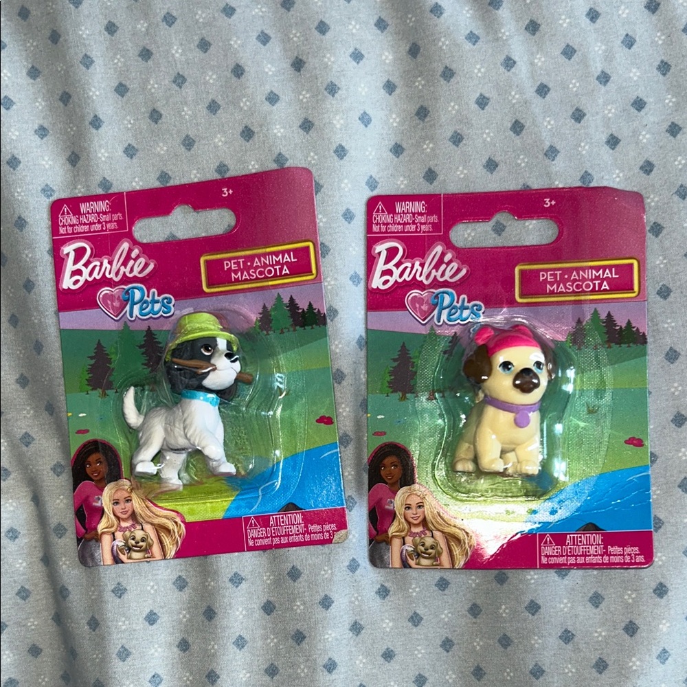 Two Barbie Pets Dog Figures
